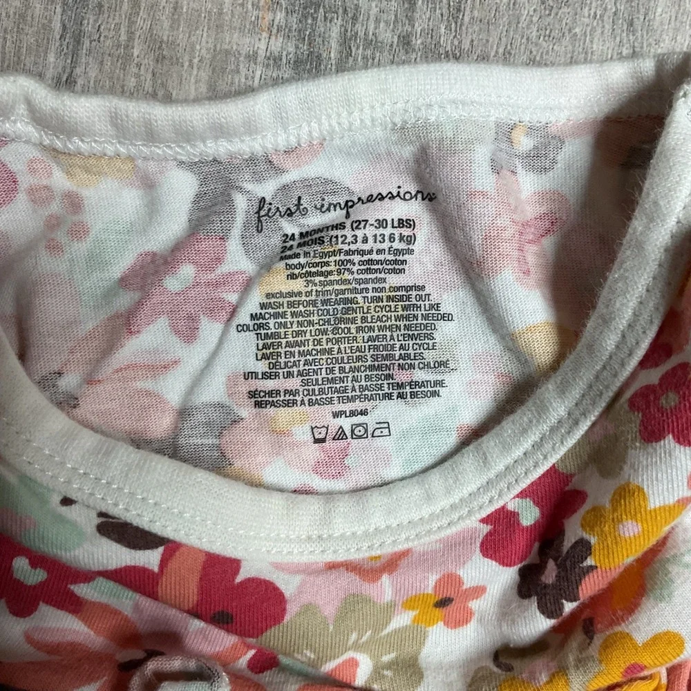 First Impressions Baby Girl Floral Ruffle Top and Leggings Set 24 Months Pink